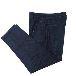 1450$ ISAIA Blue Sartorial Drawstring Pant Wool Cashmere 42 US/58 EU Fits W38-42